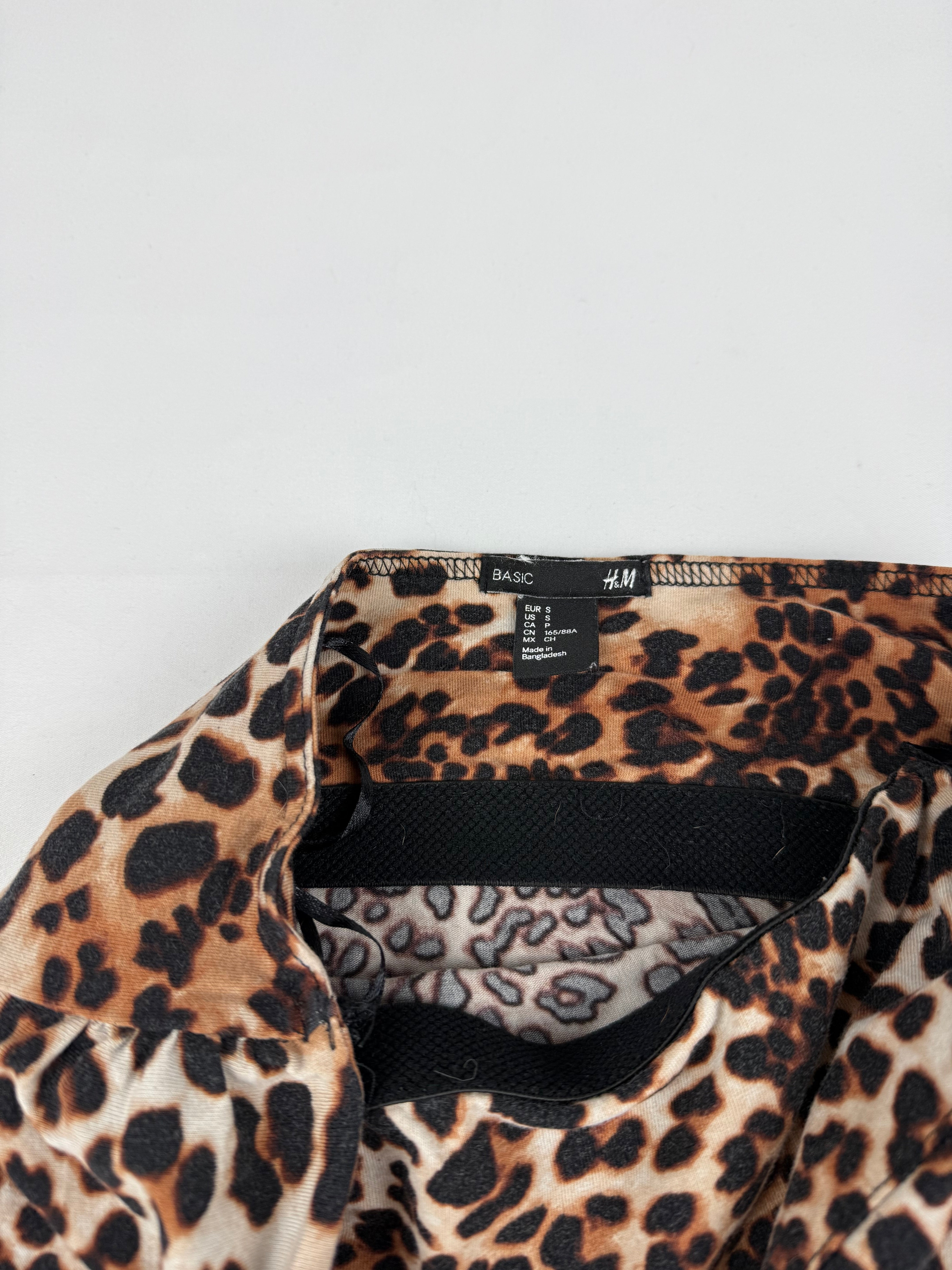 Beige panther print tube top (S)