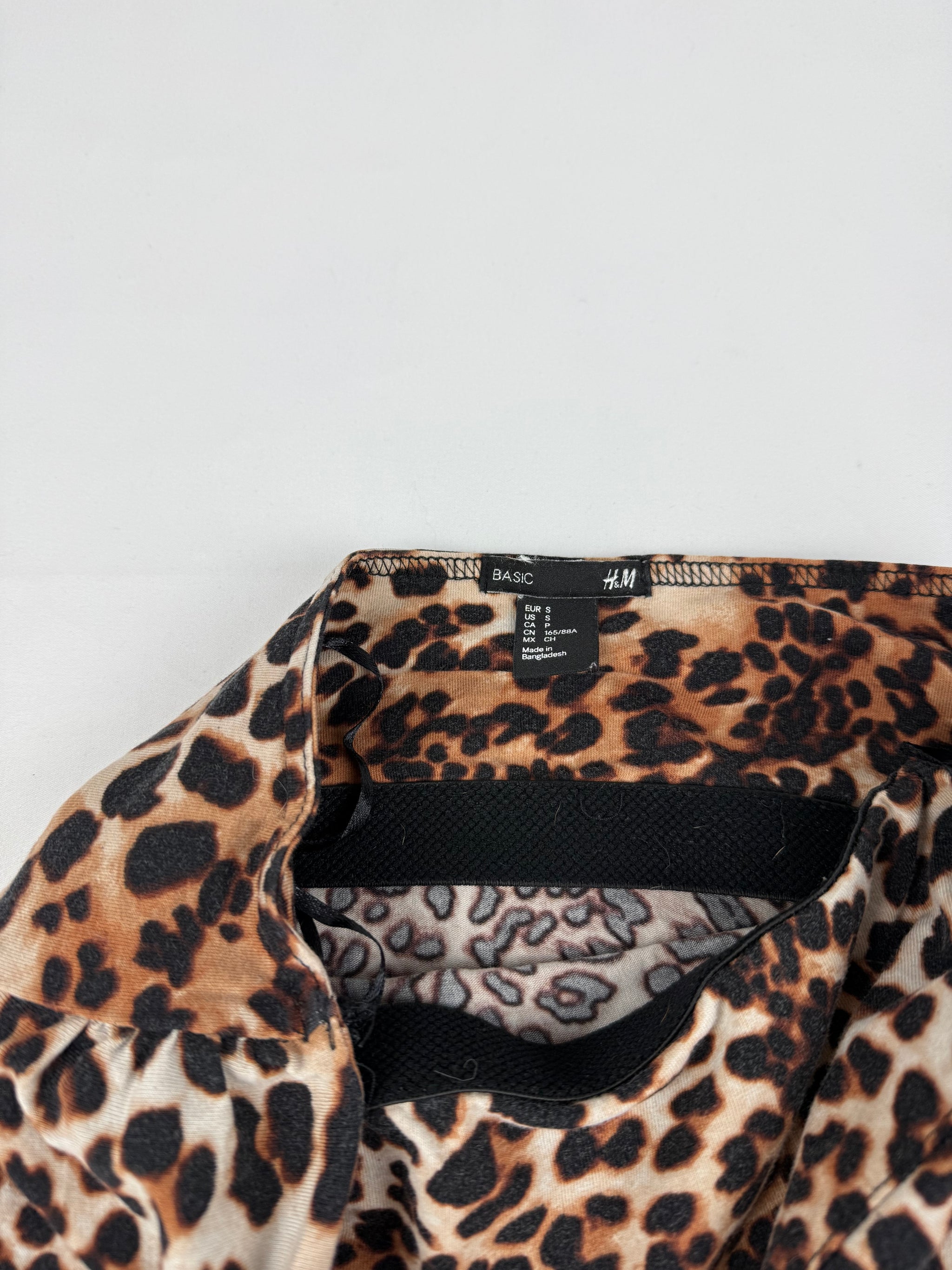 Beige panther print tube top (S)