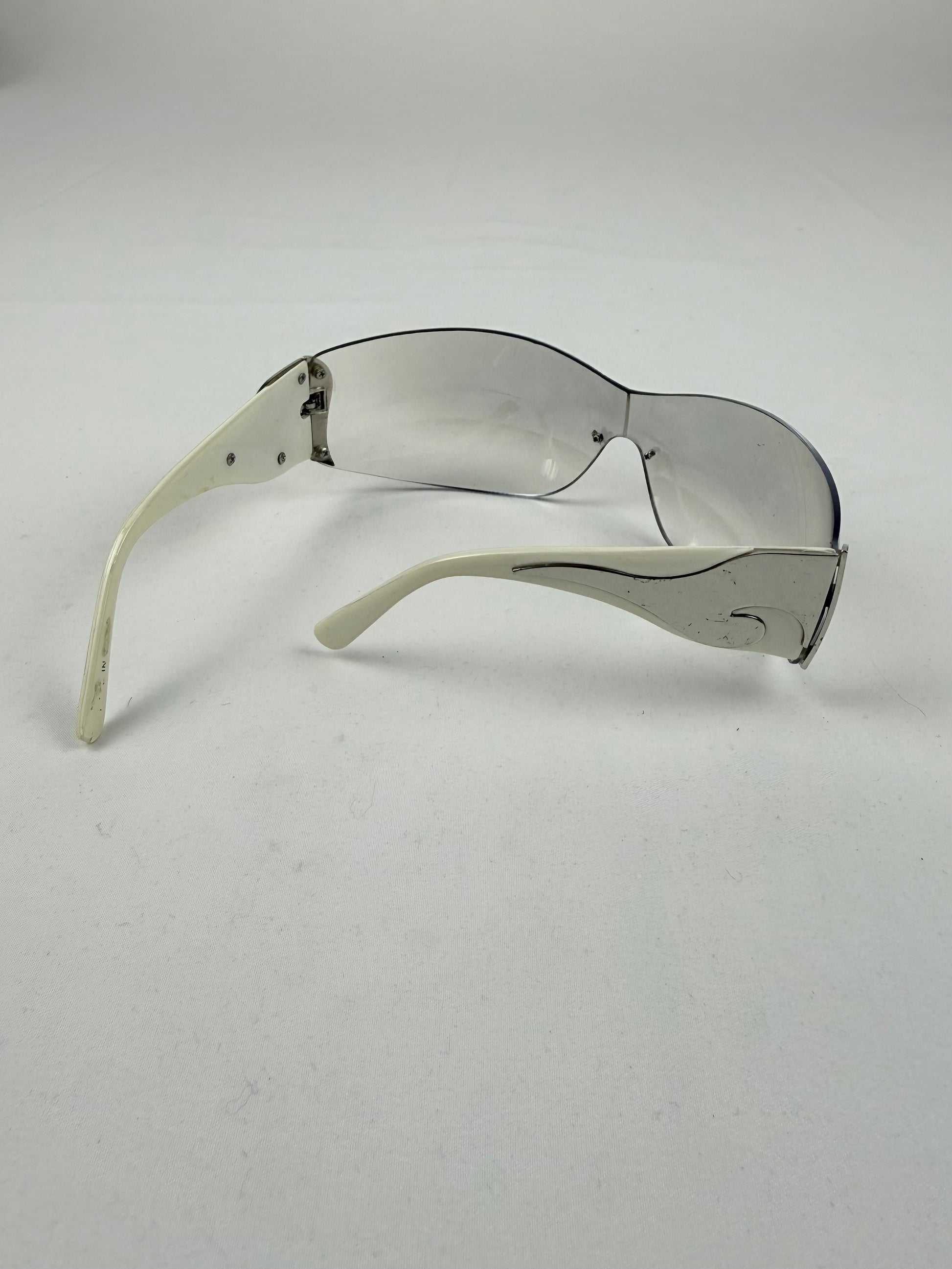 White silver logo sunglasses