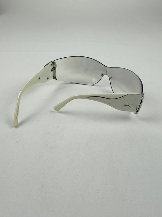 White silver logo sunglasses