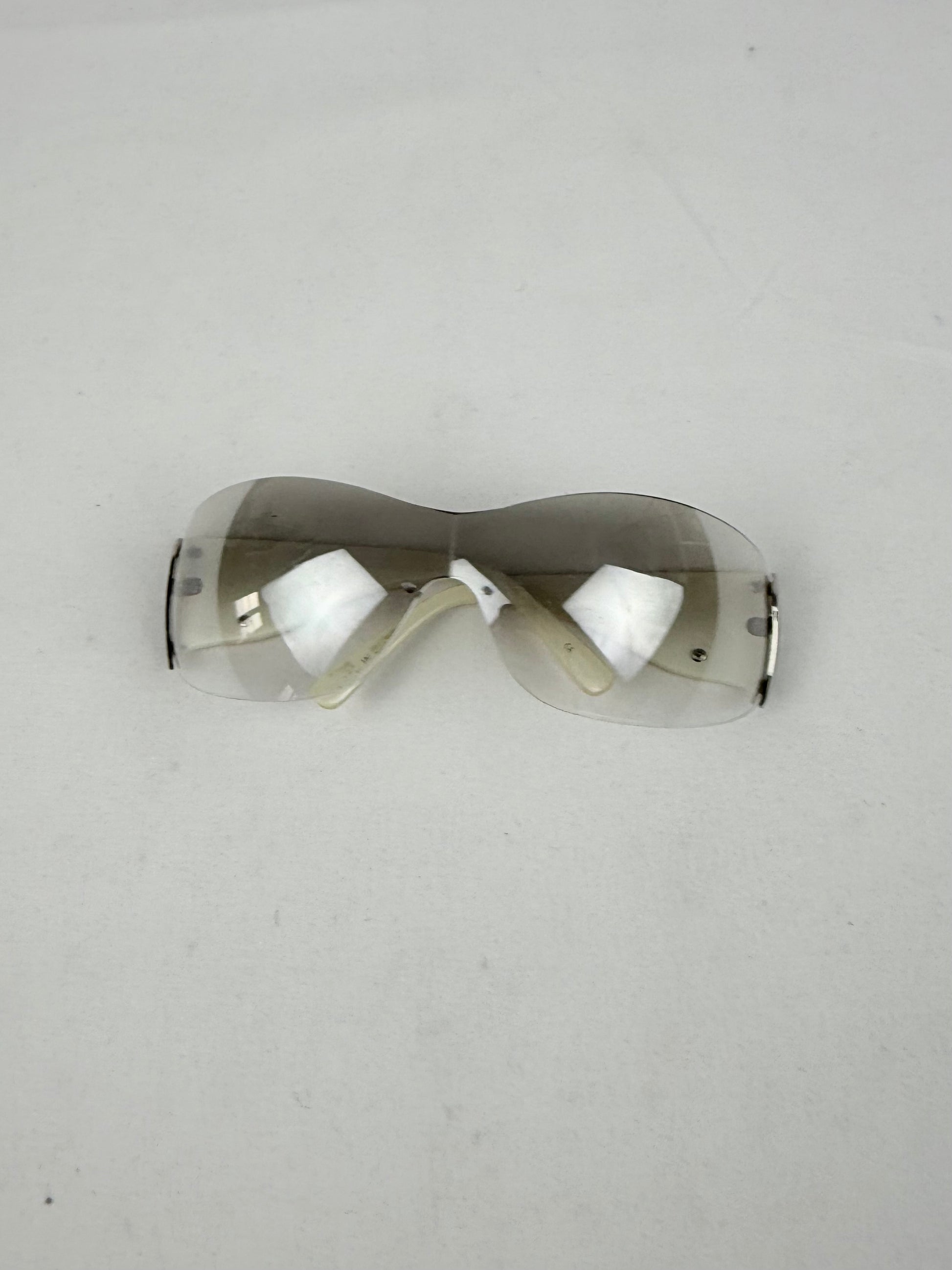 White silver logo sunglasses