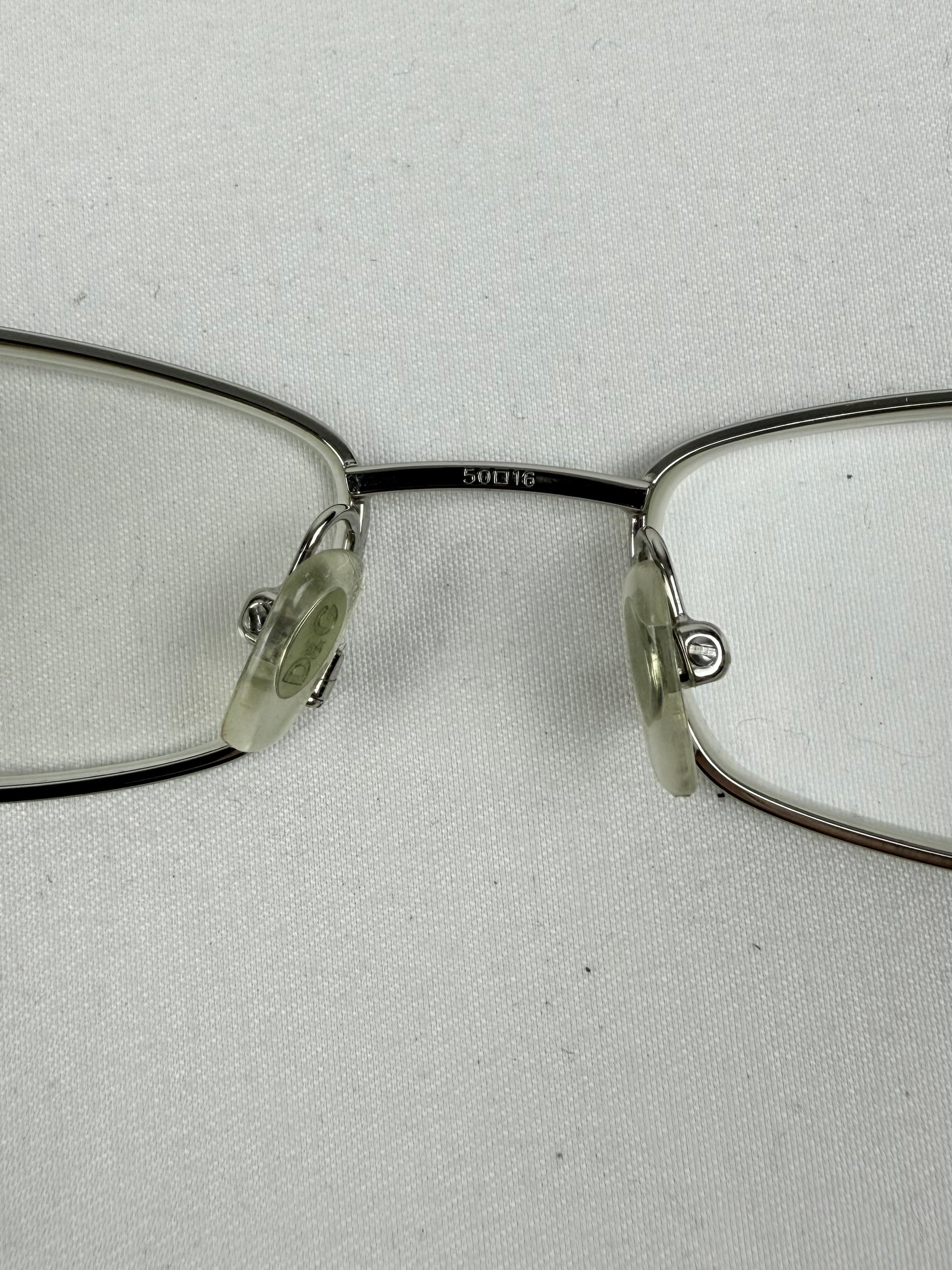 White silver logo office glasses (no prescription)