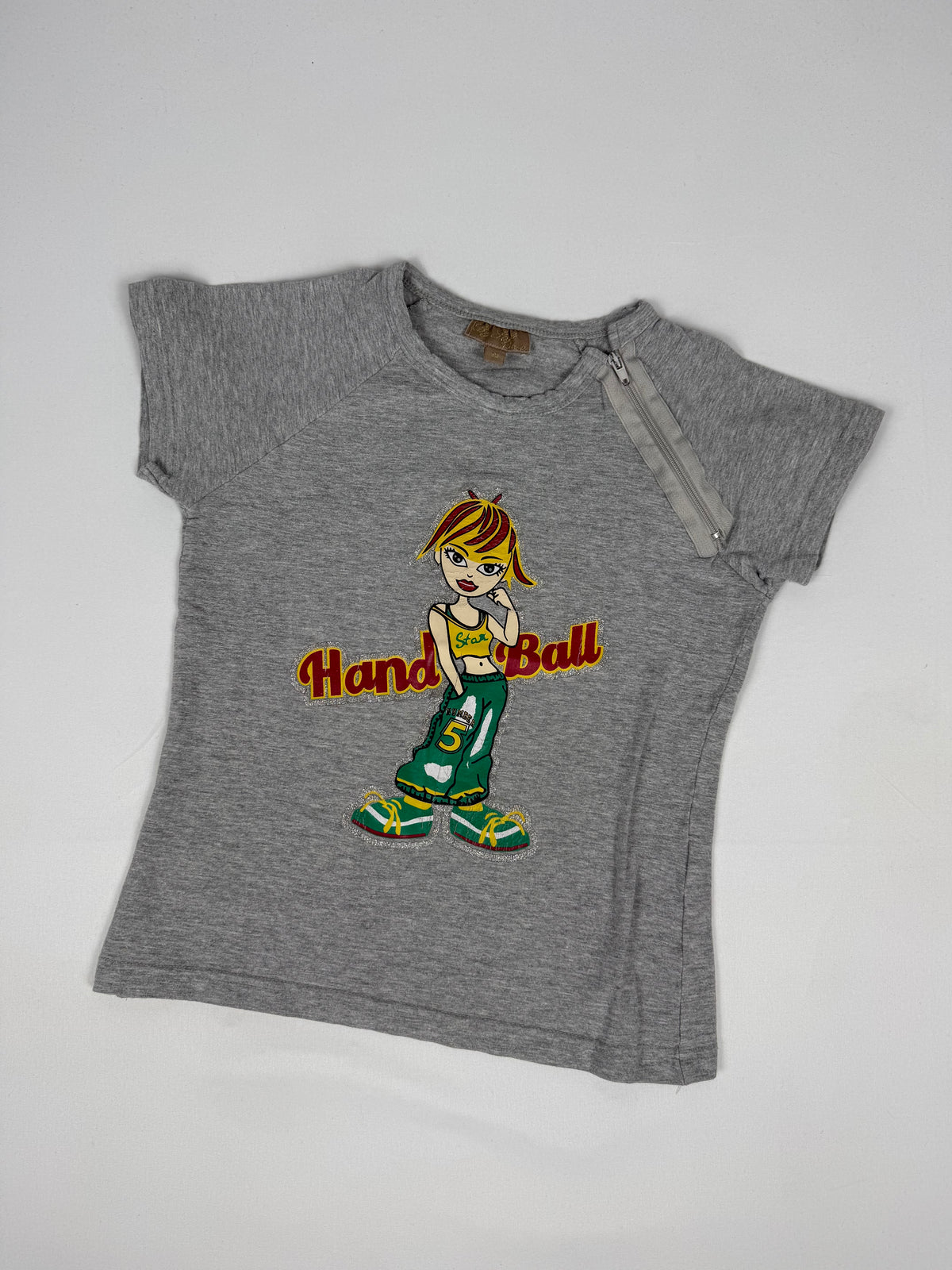 Grey cotton graphic tee (XS)
