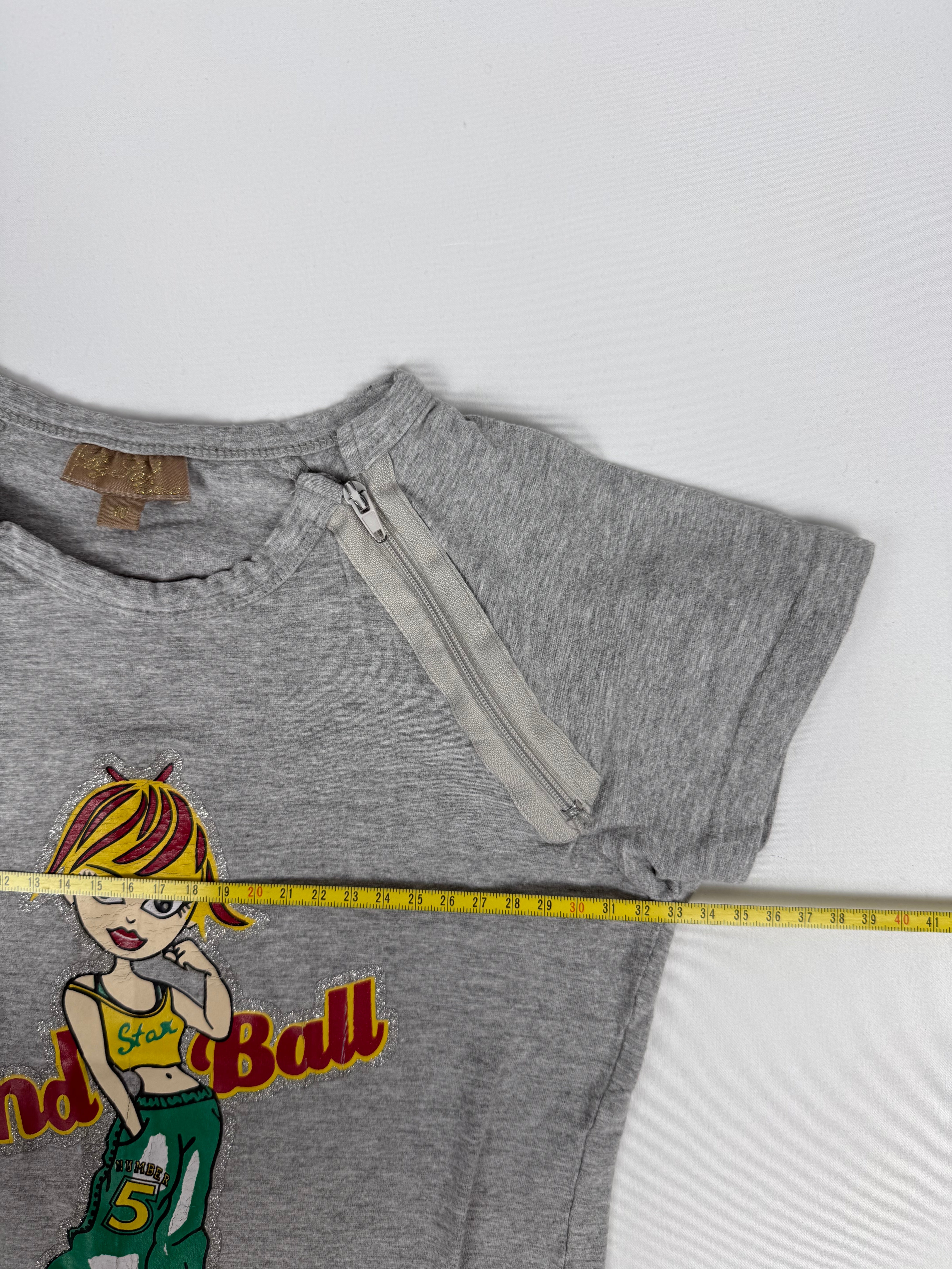 Grey cotton graphic tee (XS)