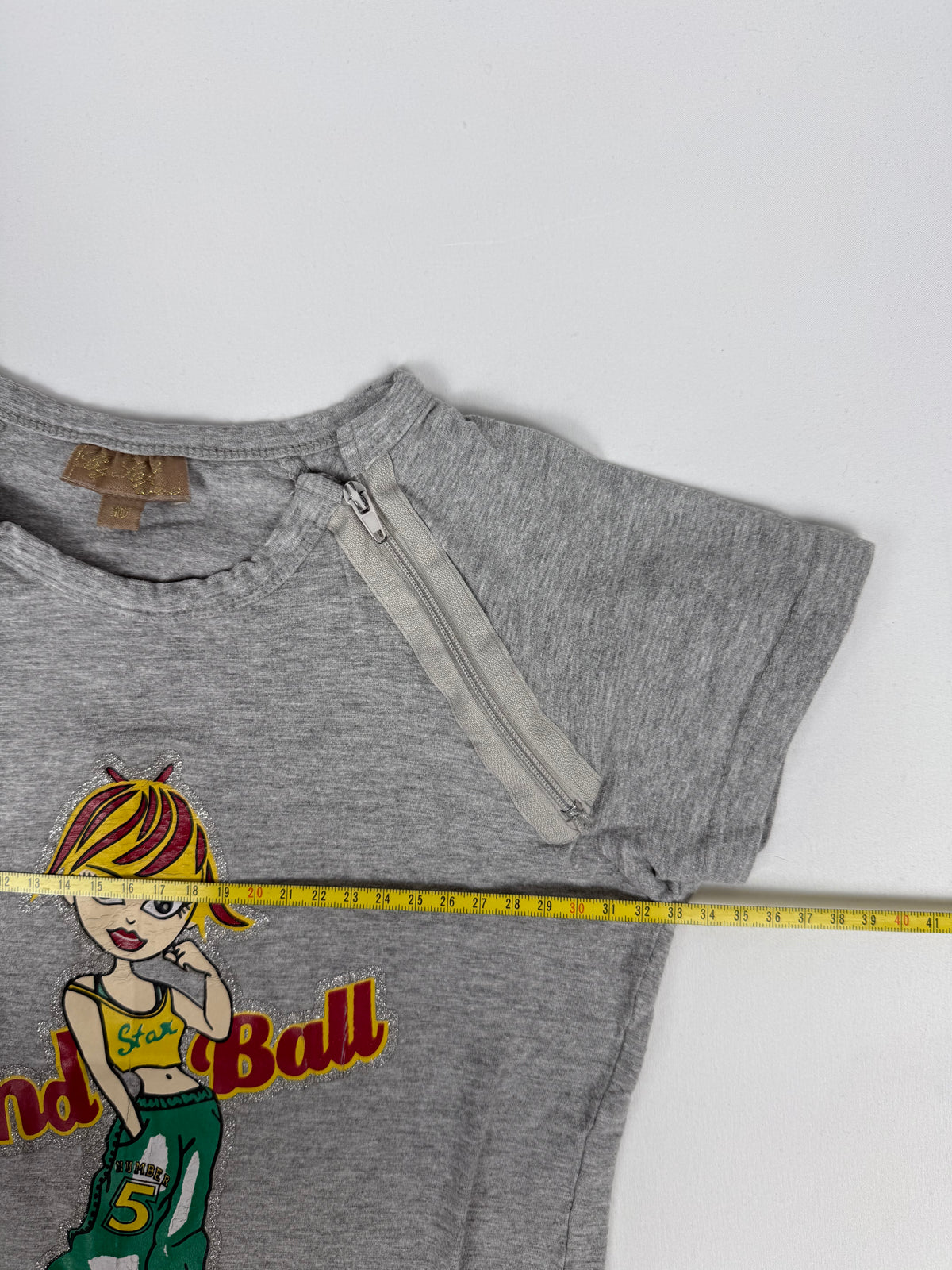 Grey cotton graphic tee (XS)
