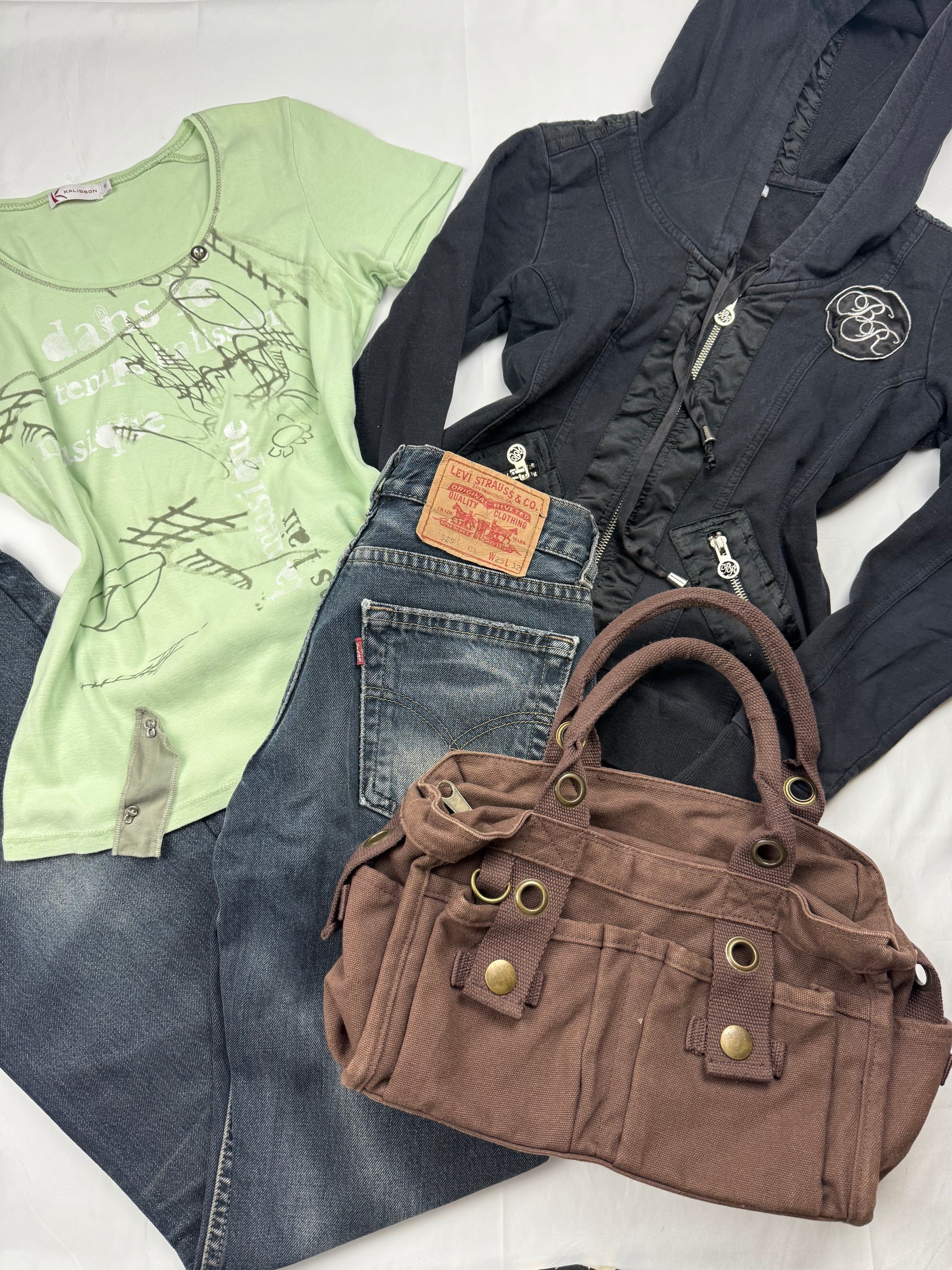 Black lace up tight fit zip up hoodie (XS)