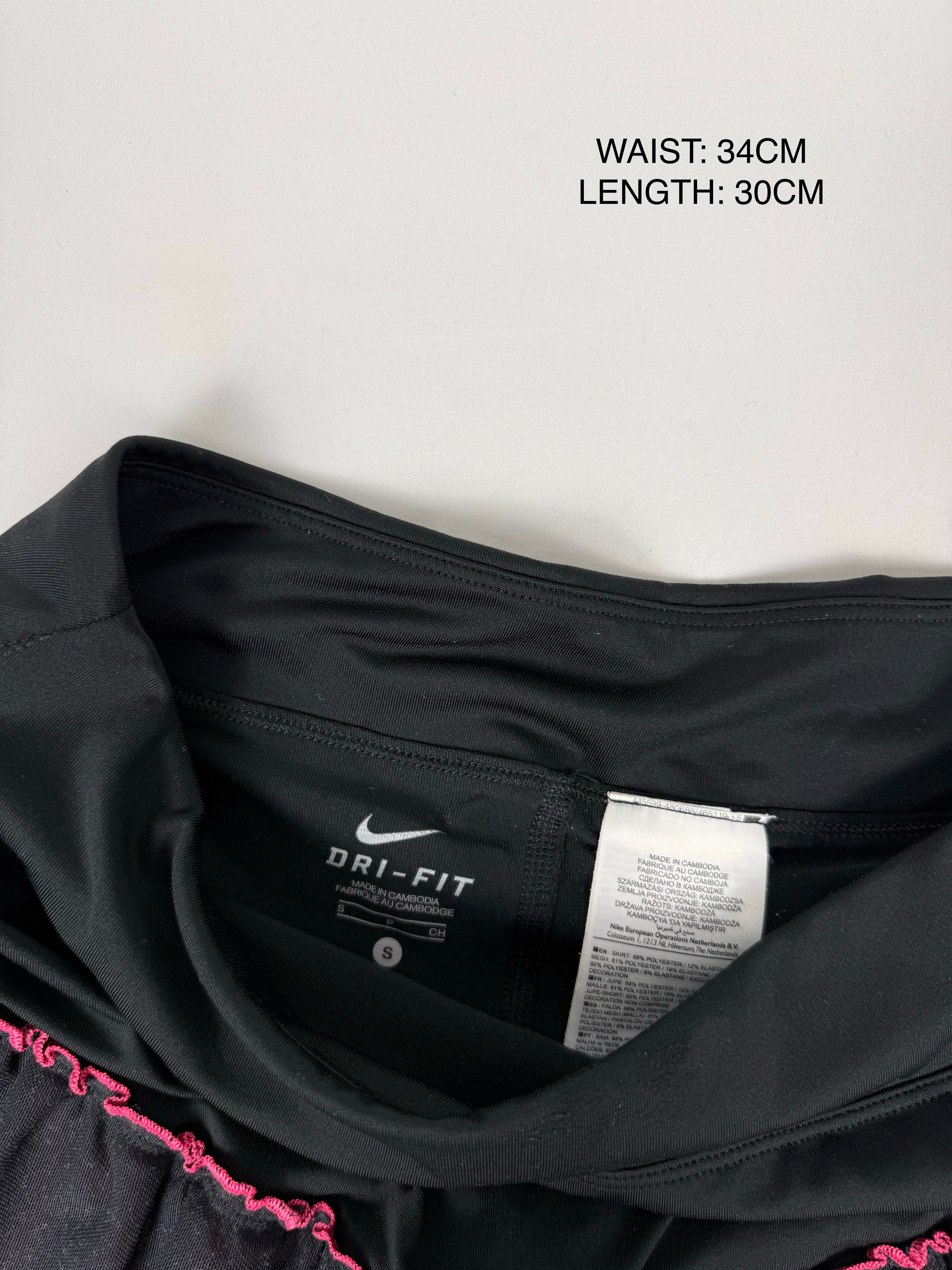 Black pleated mini skirt (S)