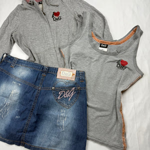 Grey logo cotton tank top (XL)