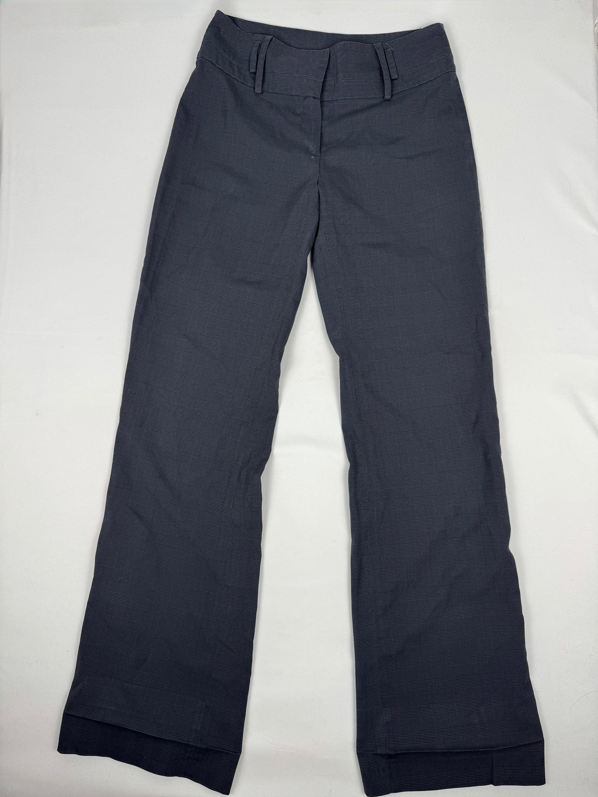 Grey check print office pants (M)