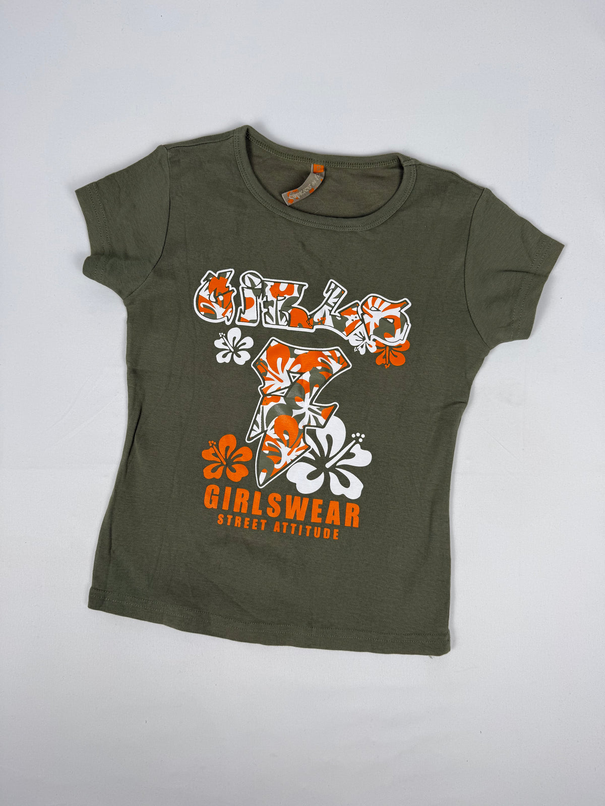 Khaki graphic cotton tee (S)