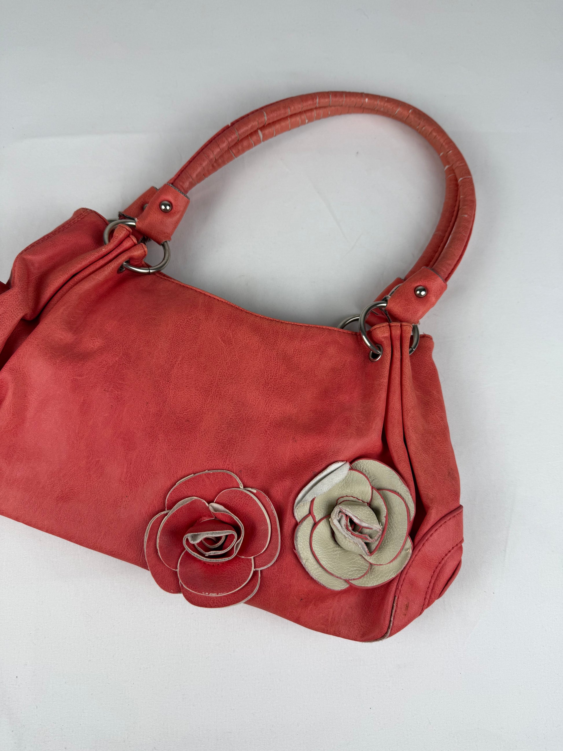 Orange pvc leather shoulder bag (30x21cm)