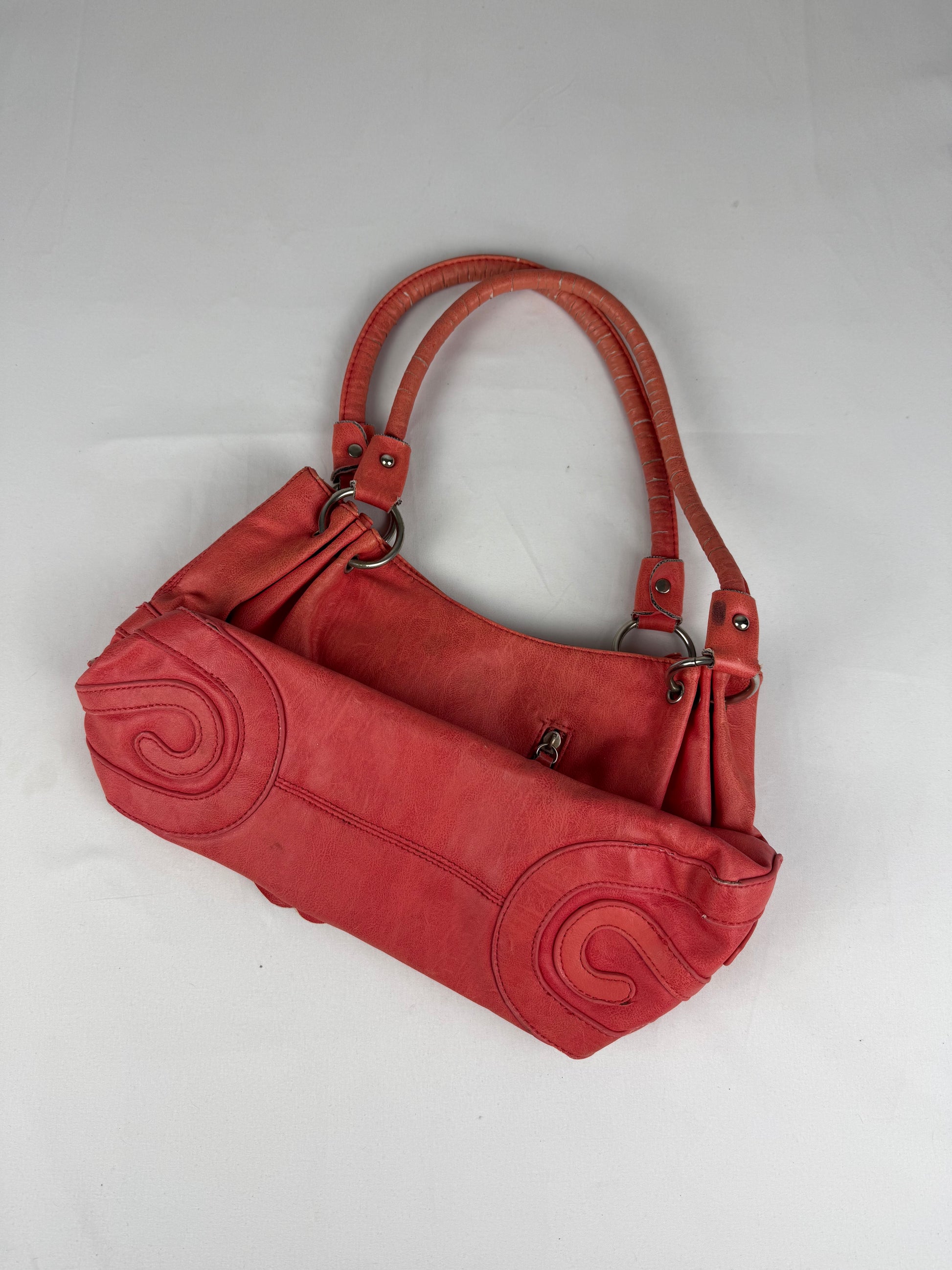Orange pvc leather shoulder bag (30x21cm)