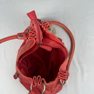 Orange pvc leather shoulder bag (30x21cm)