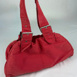 Red cotton buckle shoulder bag (35x22cm)