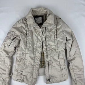 Beige zip up biker jacket (S)
