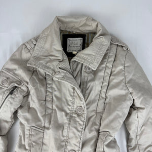 Beige zip up biker jacket (S)