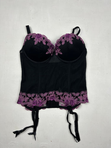 Black corset lace detail cami top (90C)