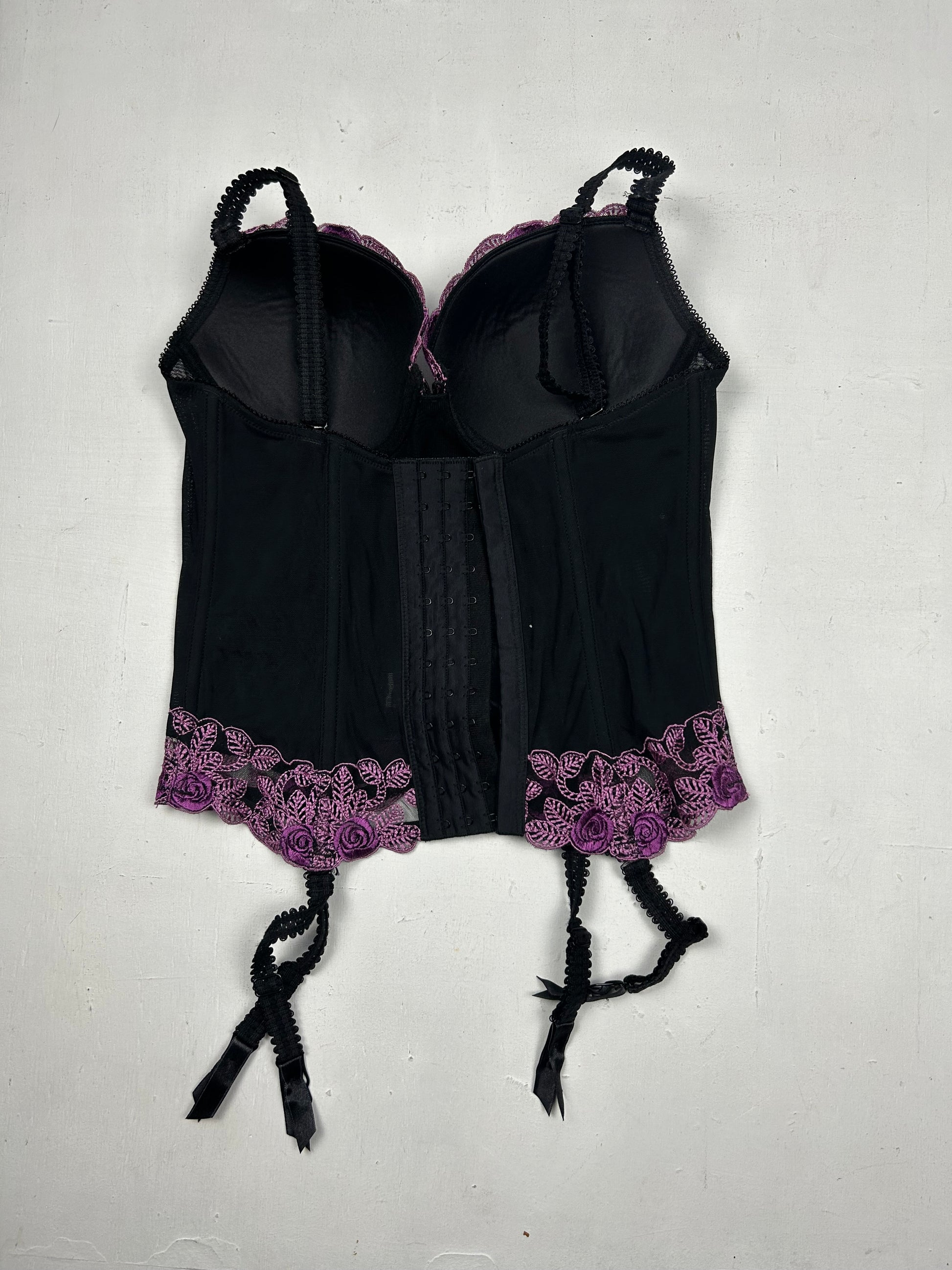 Black corset lace detail cami top (90C)