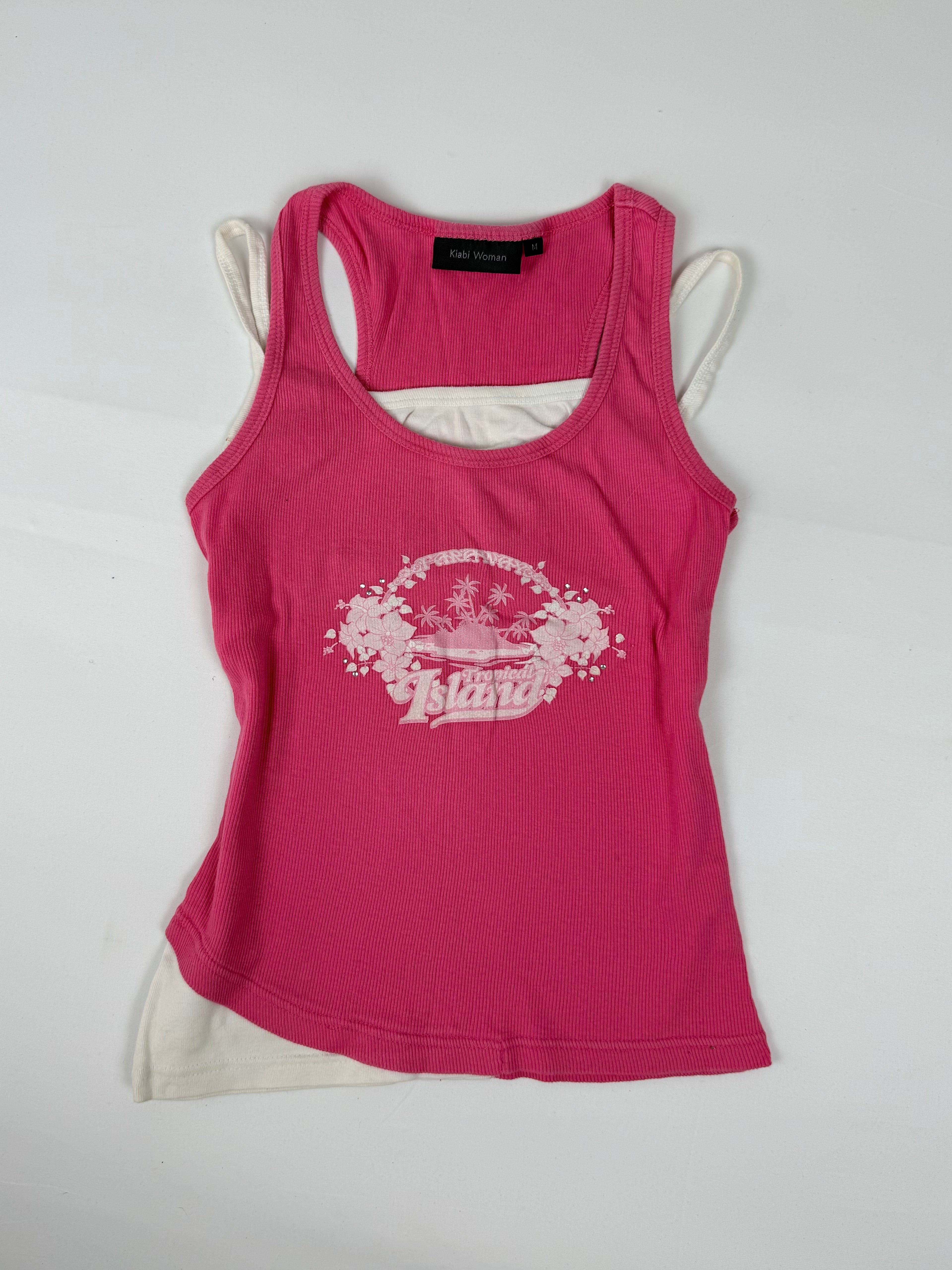 Pink cotton double top (S)