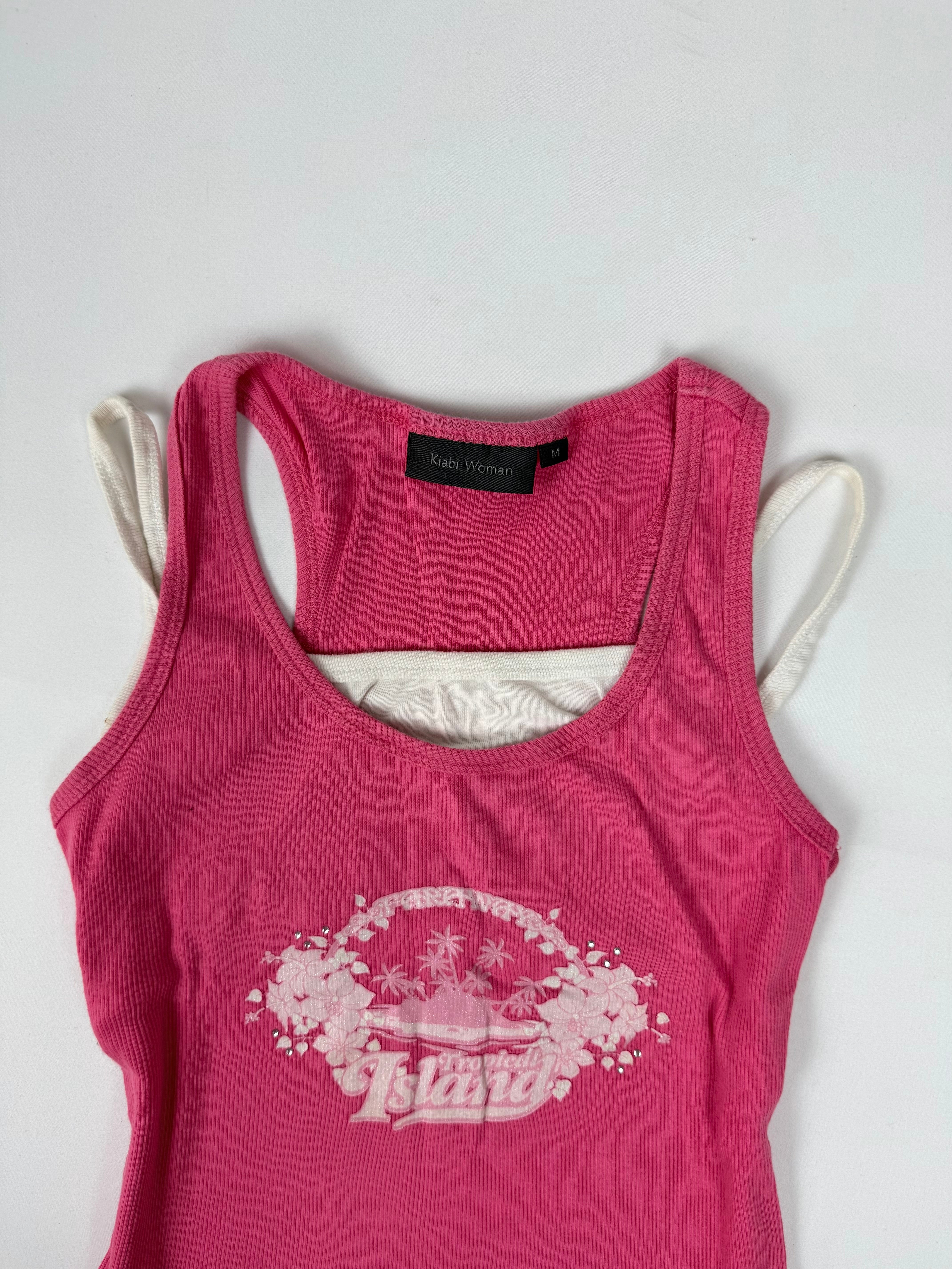 Pink cotton double top (S)