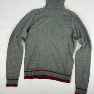 Grey wool & cotton turtleneck tight fit jumper (XS)
