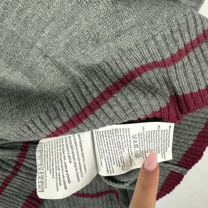 Grey wool & cotton turtleneck tight fit jumper (XS)