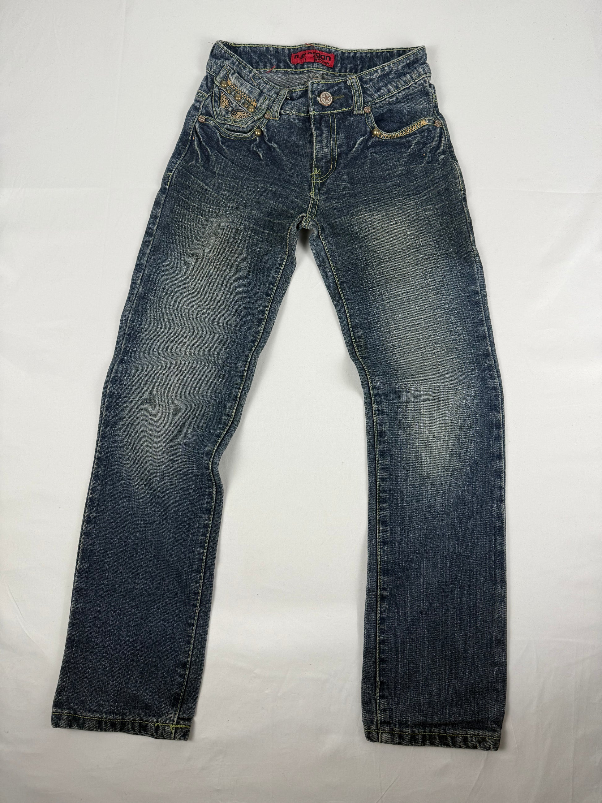 Blue navy low rise straight legs pants (XXS)