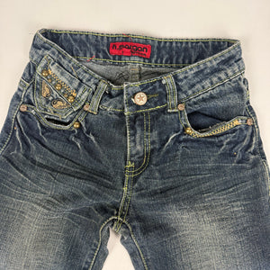 Blue navy low rise straight legs pants (XXS)