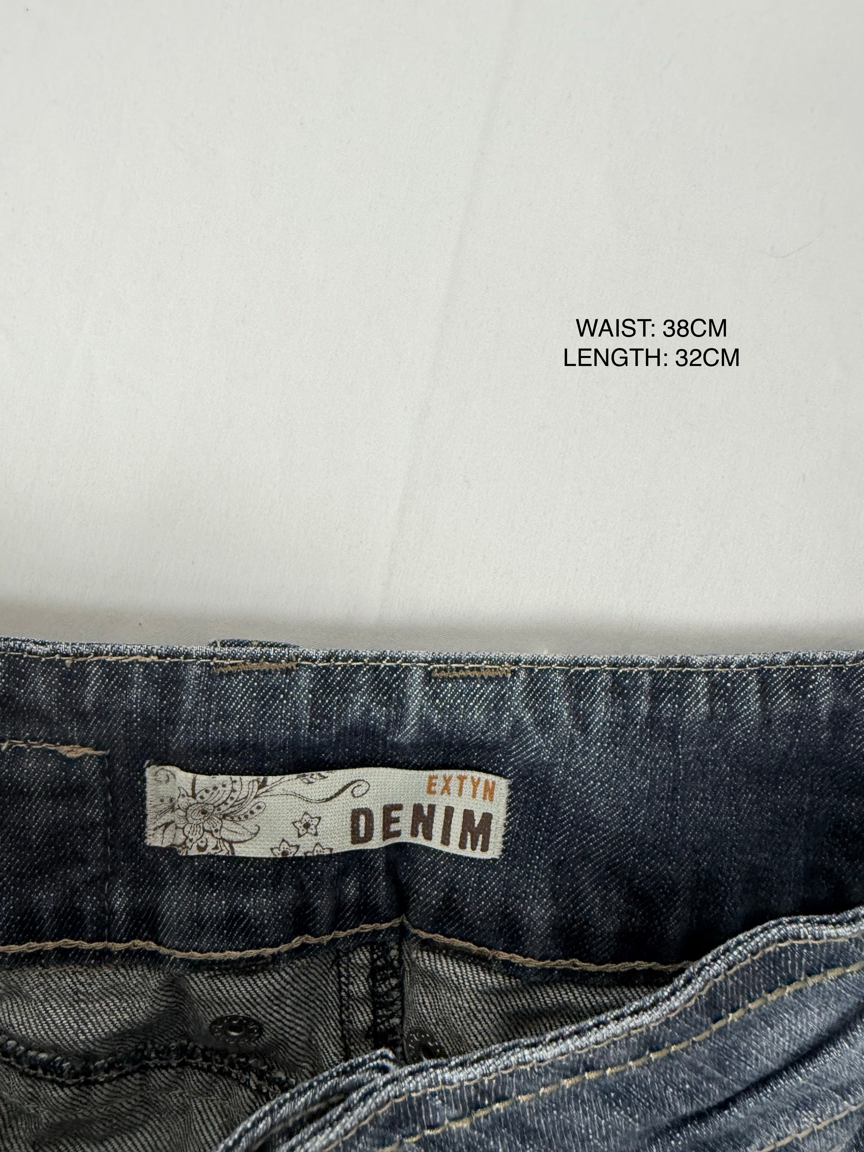 Blue denim low rise mini skirt (S/M)
