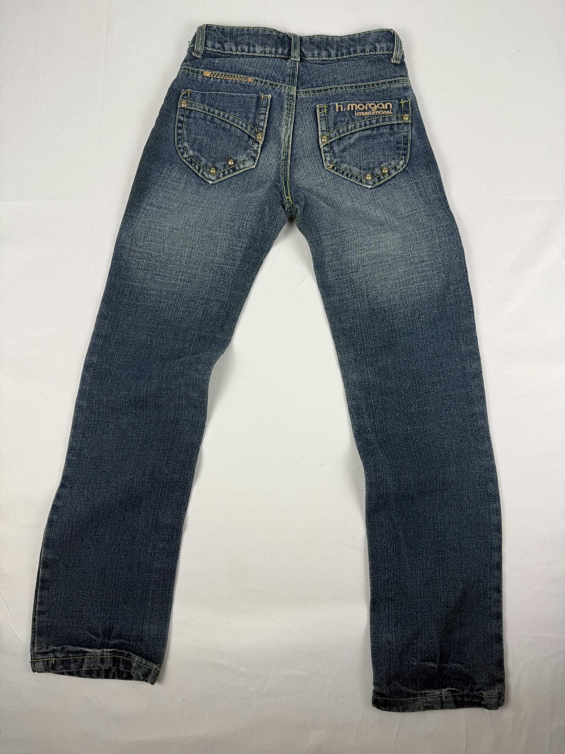 Blue navy low rise straight legs pants (XXS)