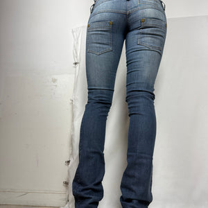 Blue low rise skinny pants (S)