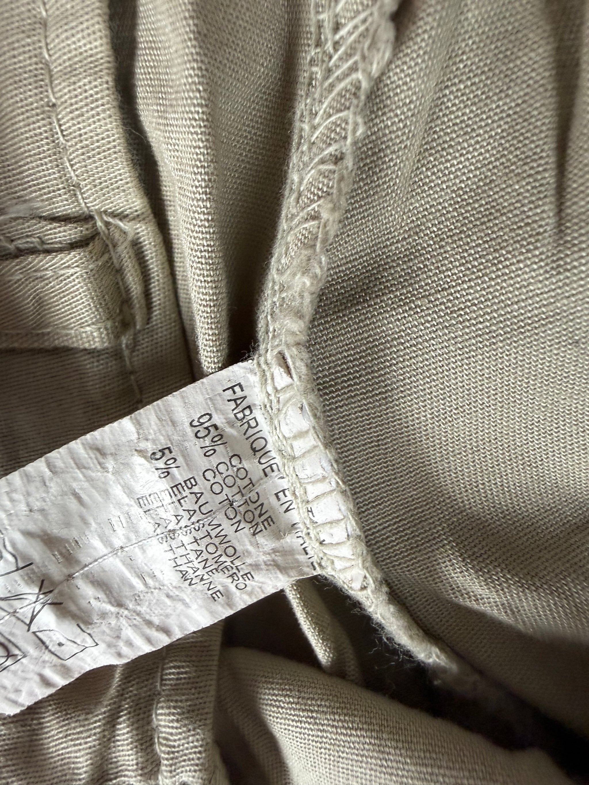 Beige 100% cotton low rise mini short (S)