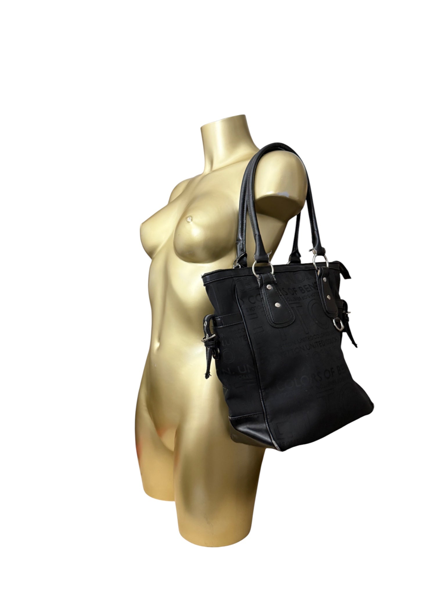 Black monogram shoulder bag (34x29cm)