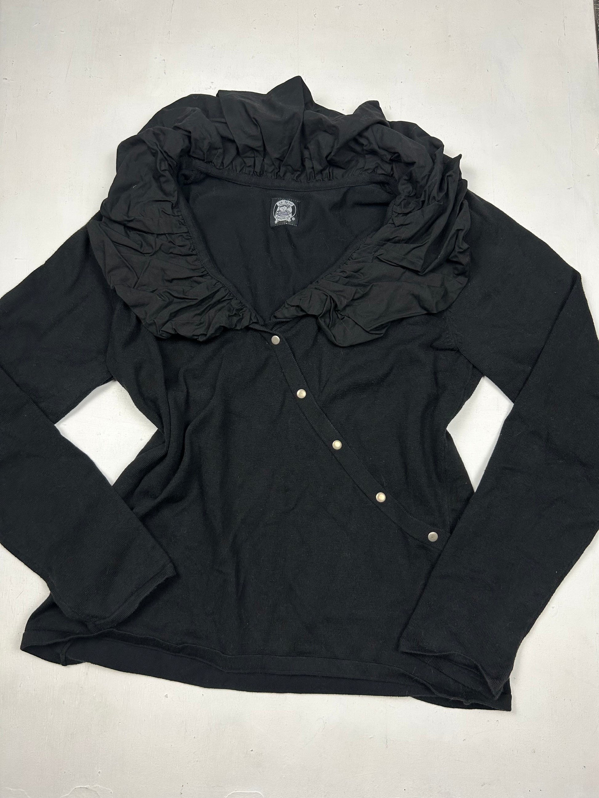 Black buttons up jumper (M)