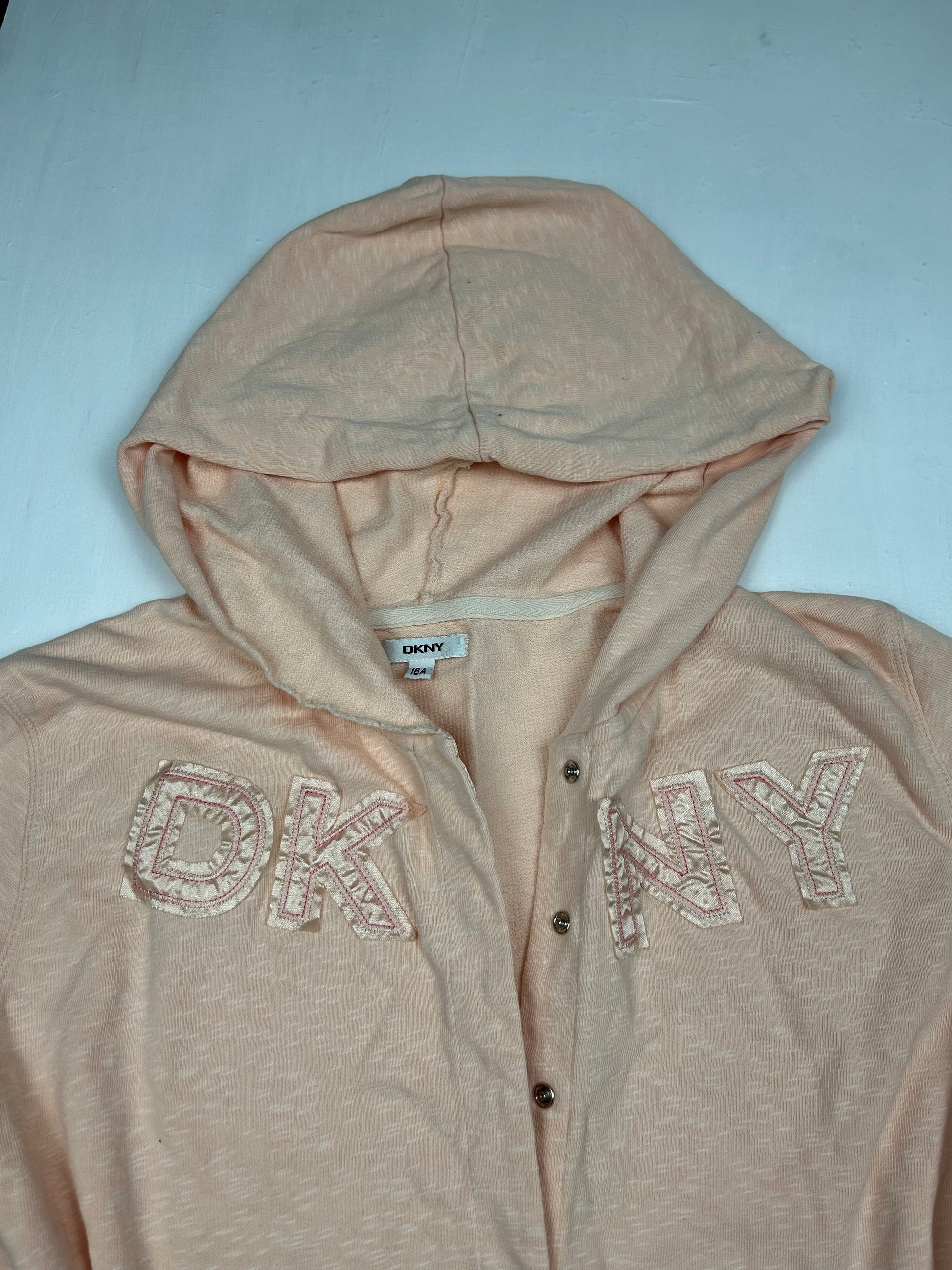 Beige velvet logo hoodie jumper (M)