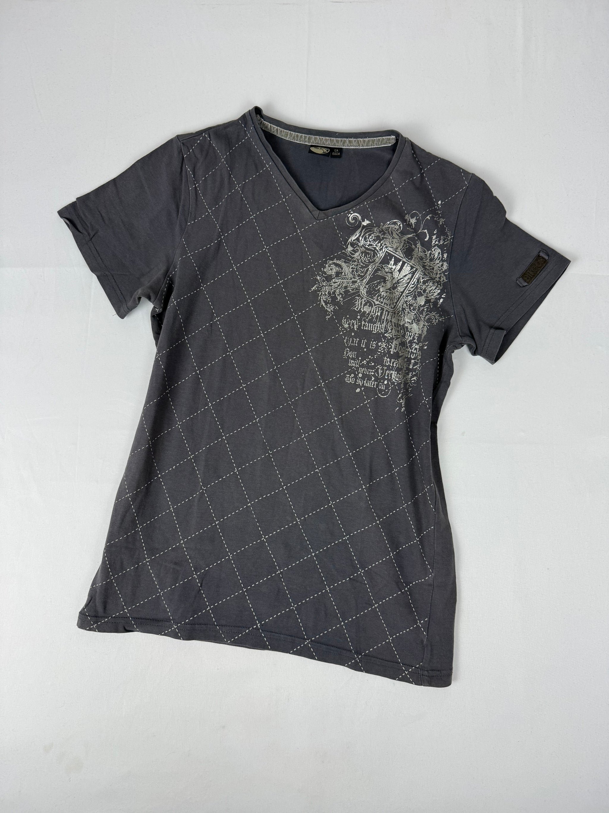 Grey graphic 100% cotton tee (M)