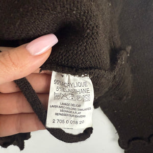 Brown ruffles tie up cardigan jumper (S/M)