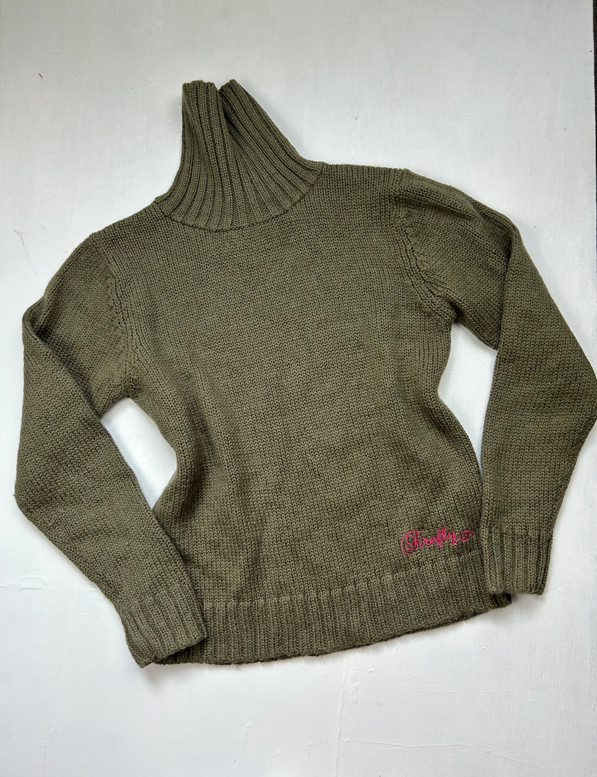 Khaki turtleneck jumper (S)