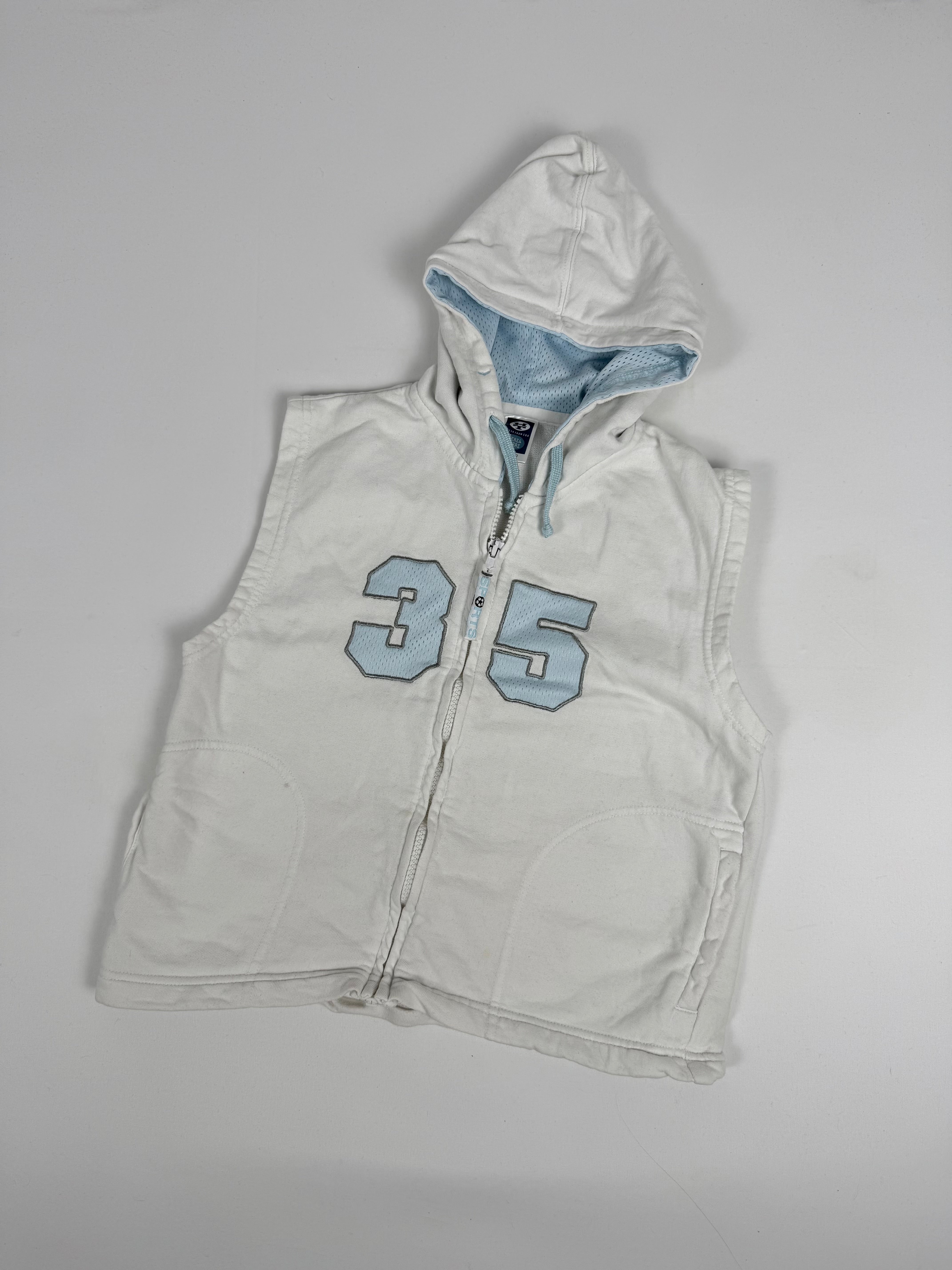 White hooded zip up top (XS)