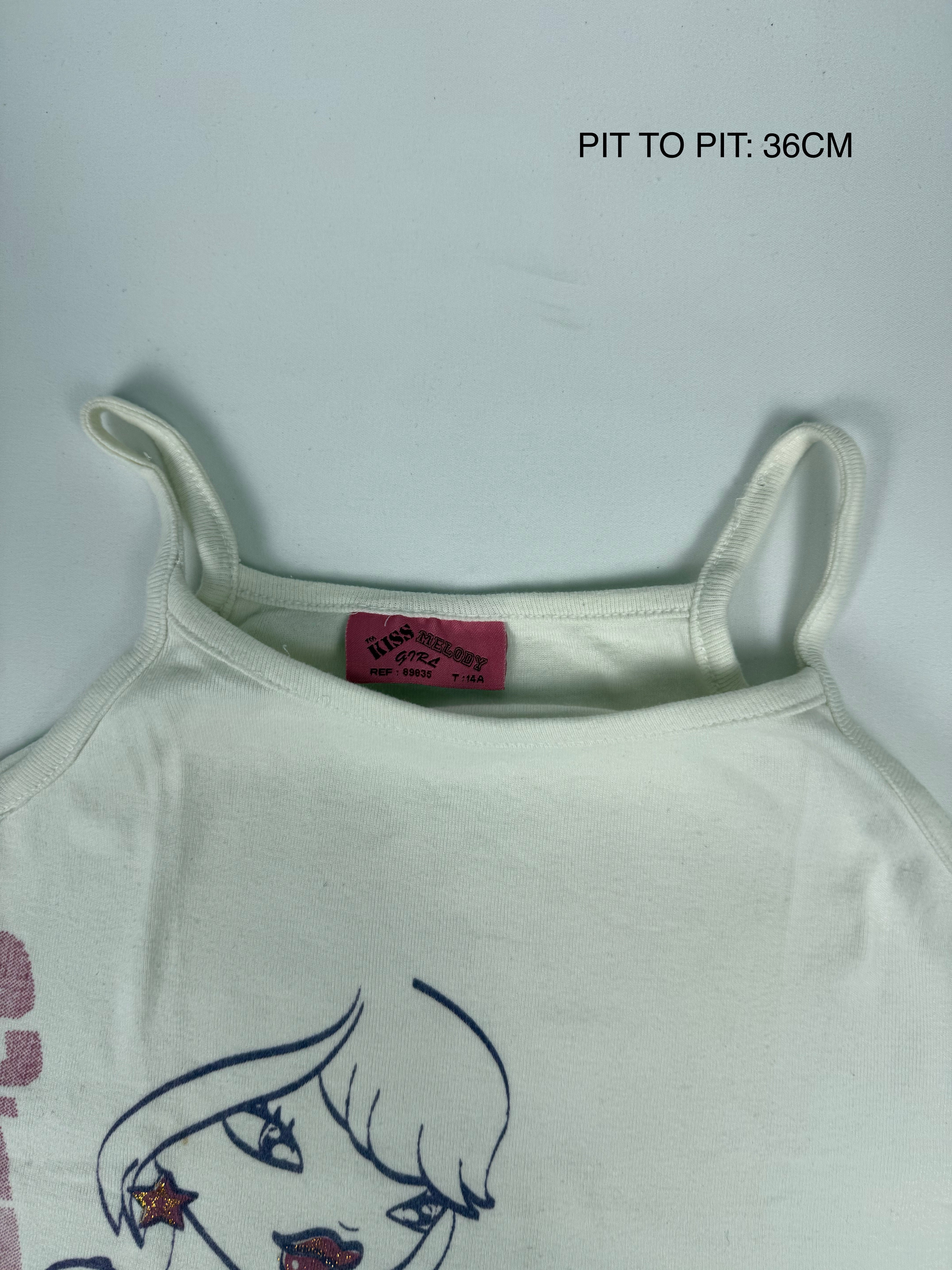White graphic cotton top (M)