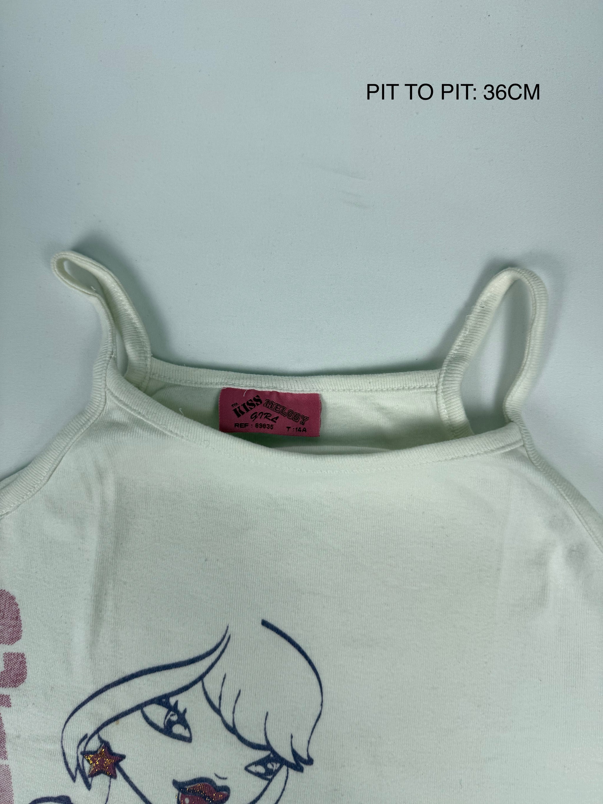 White graphic cotton top (M)