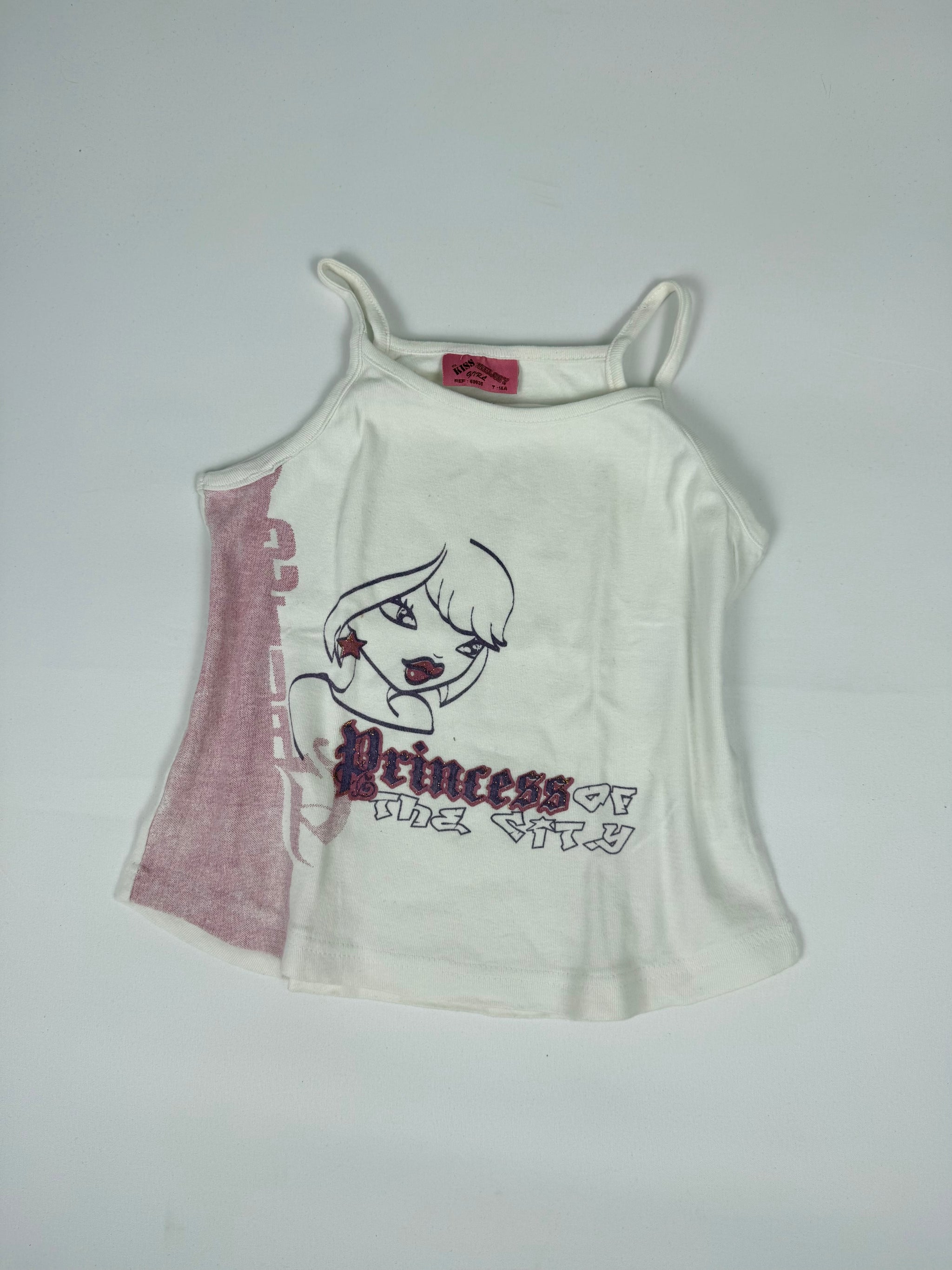 White graphic cotton top (M)