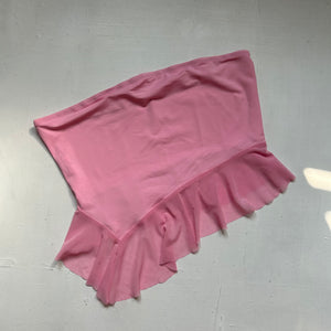 Baby pink mesh asymmetric tube top (S)