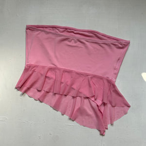 Baby pink mesh asymmetric tube top (S)