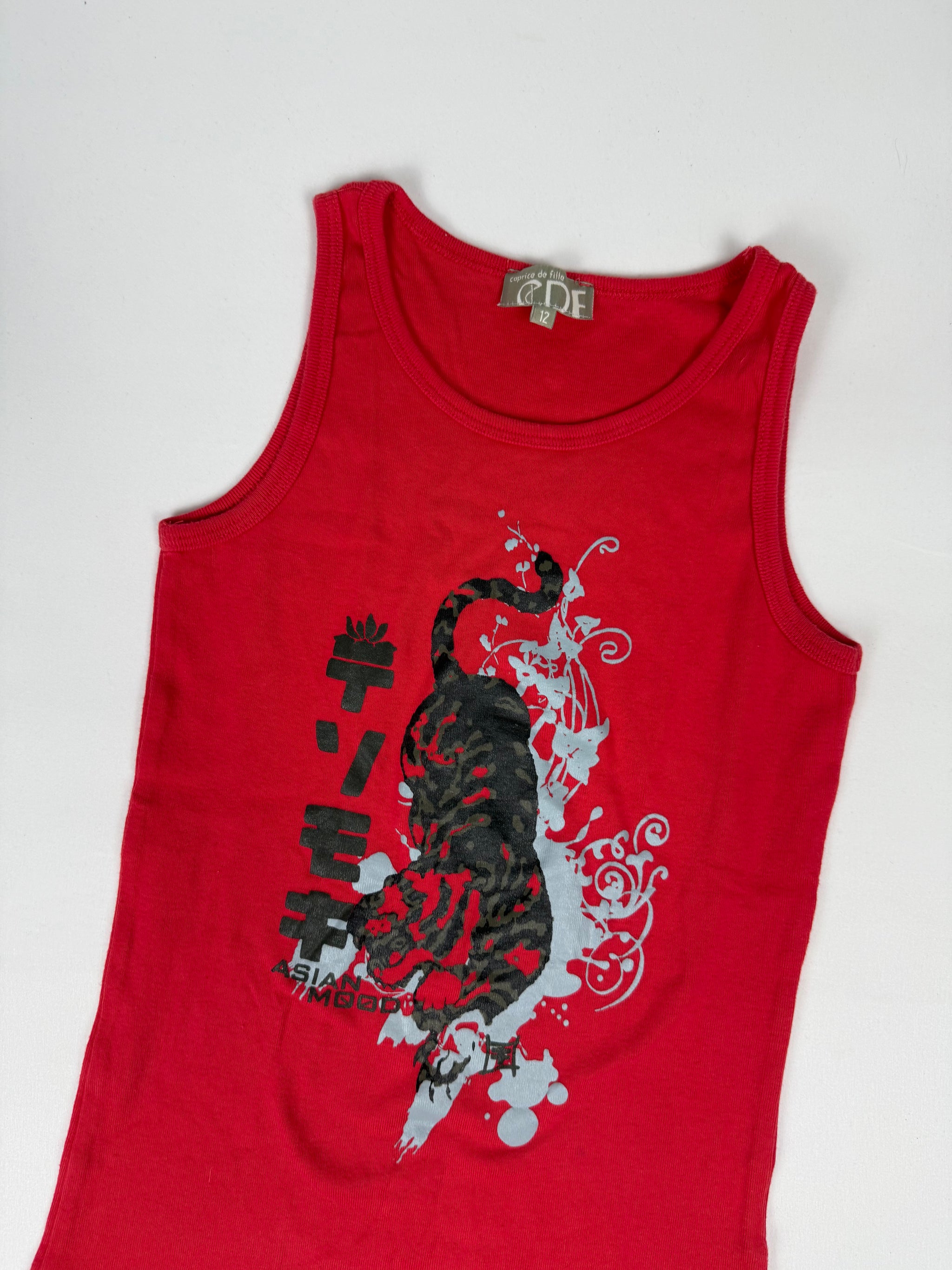 Red graphic top (S)