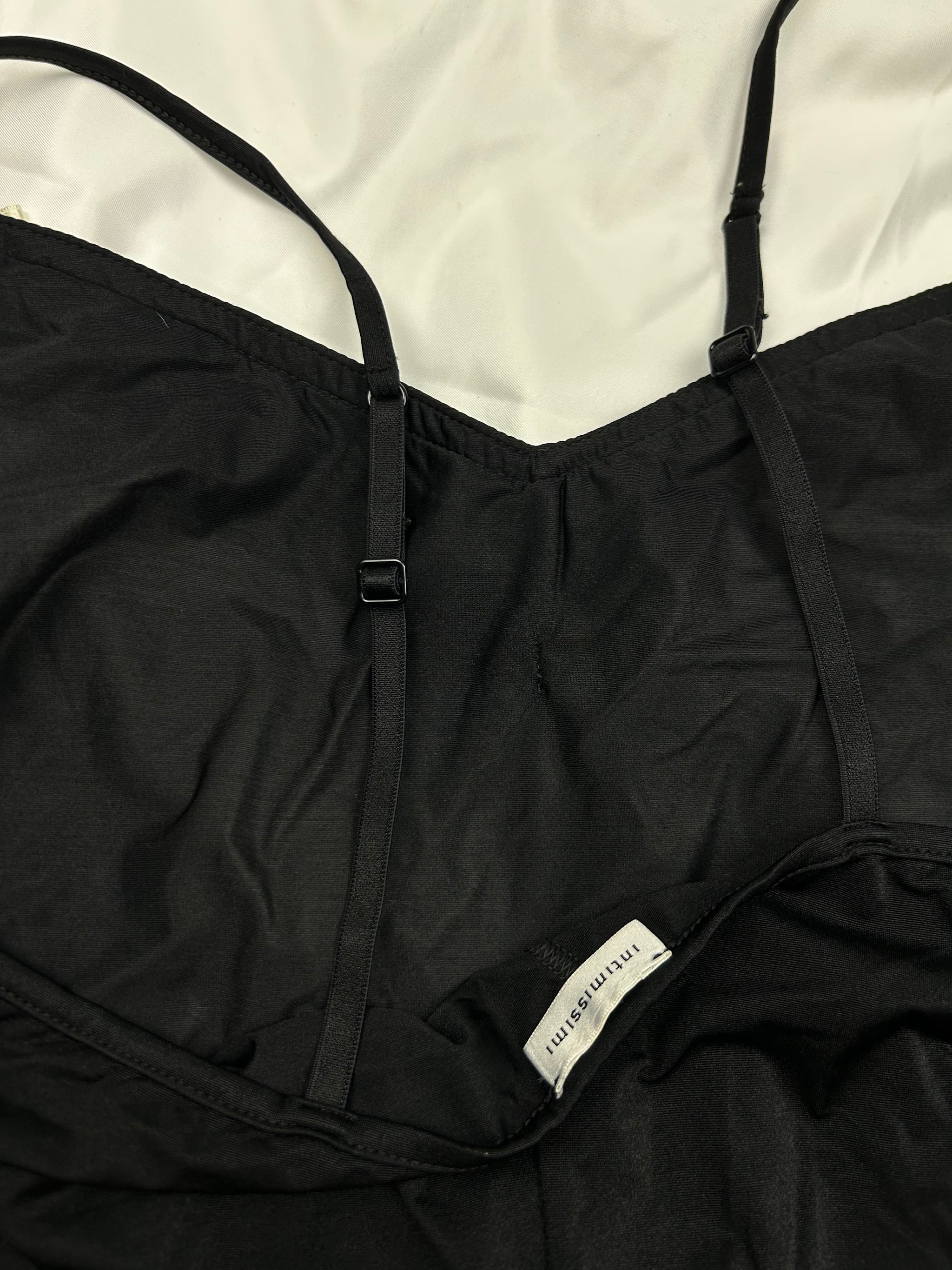 Black silky babydoll cami top (L)