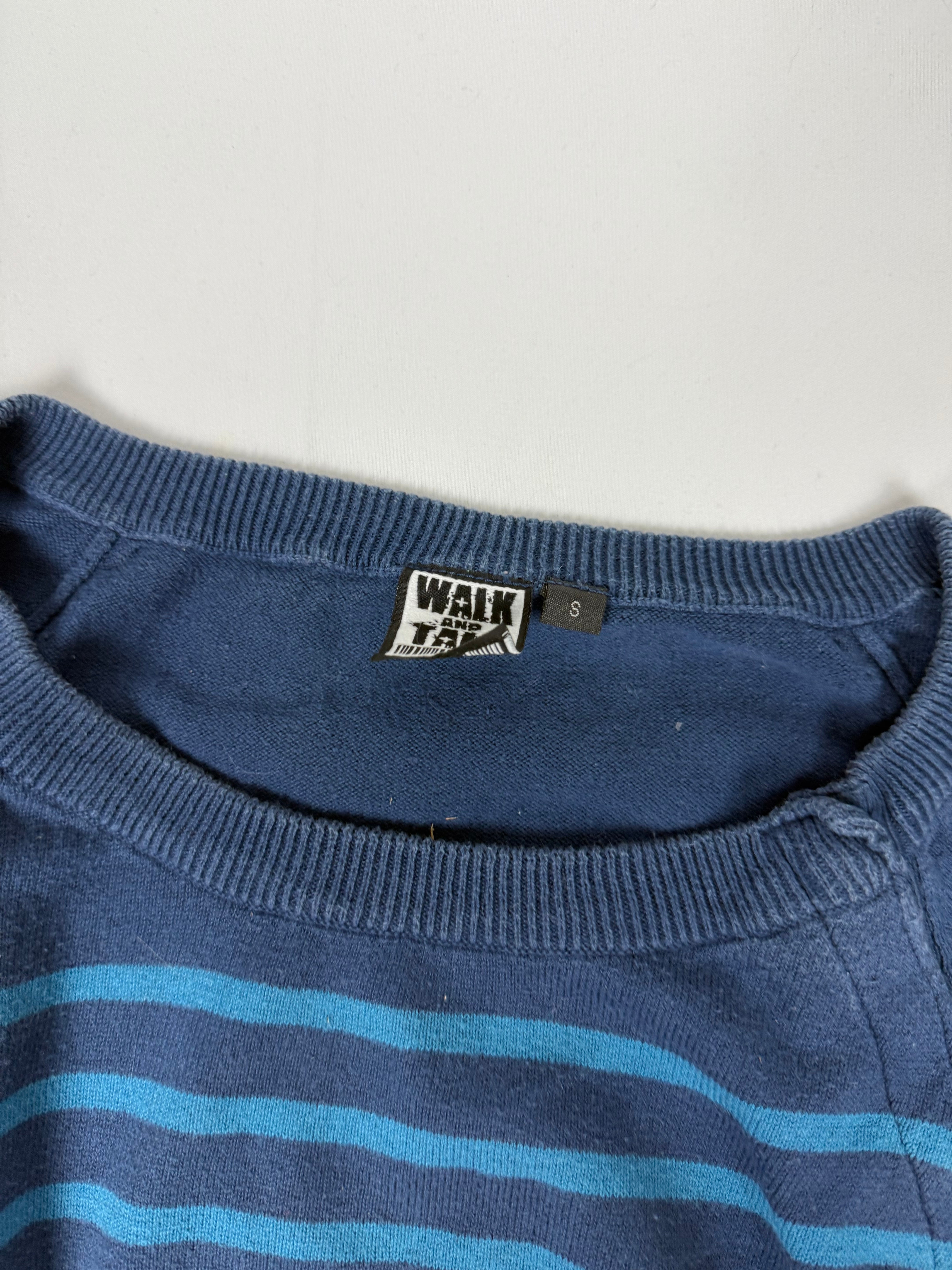 Blue cotton striped jumper (S)