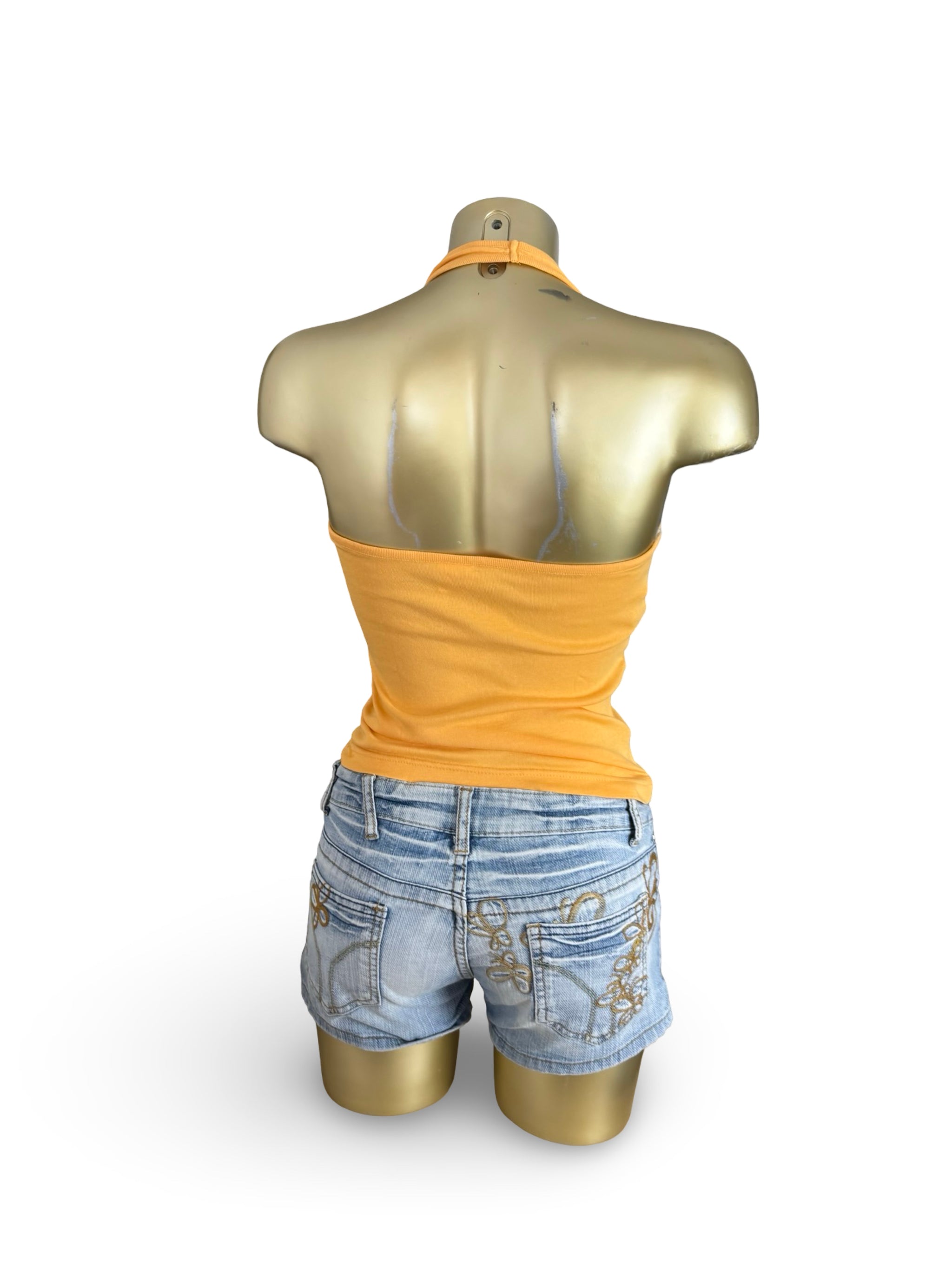 Orange 100% cotton stretchy top (S)