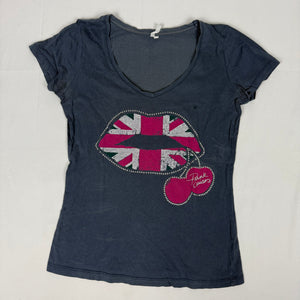 Grey cherry logo tight fit tee (M/L)