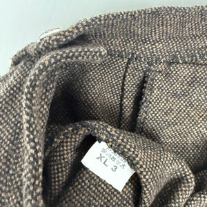 Brown wool low rise mini short (L)